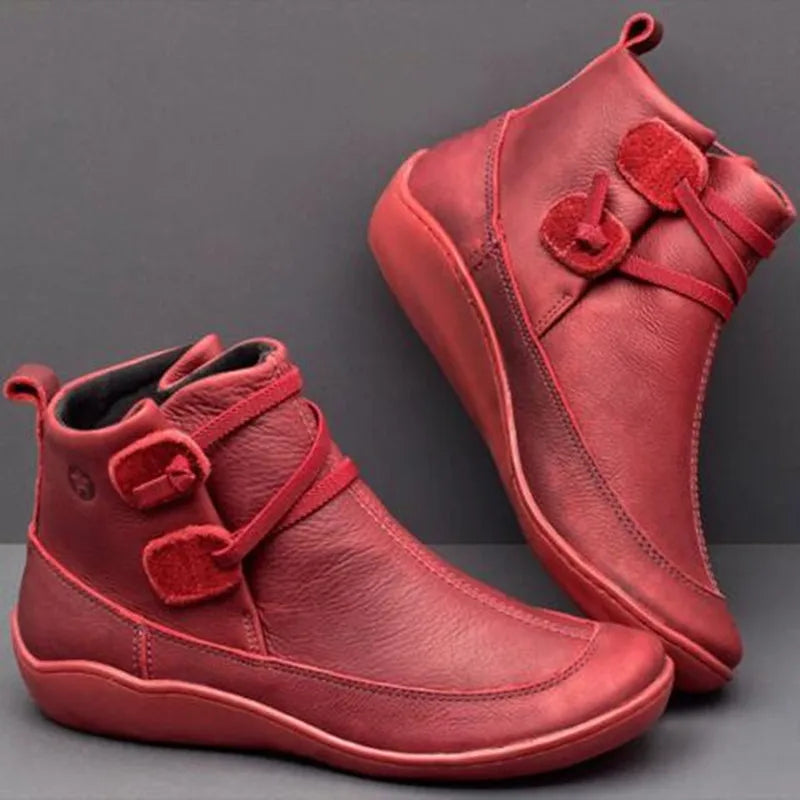 New Autumn And Winter shoes Boots British Wind Retro Boots High Quality PU Waterproof Warm Women's Booties Mujer Botas